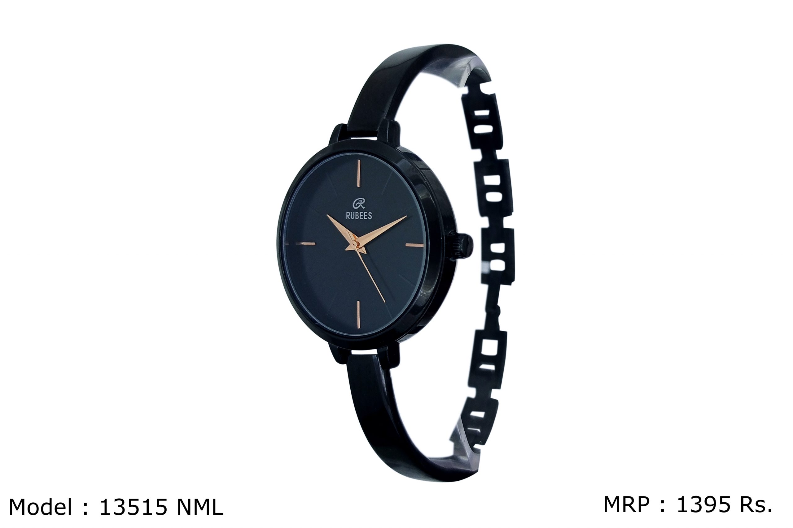 Black Metals Watch For Ladies | Rubees Analog Watch